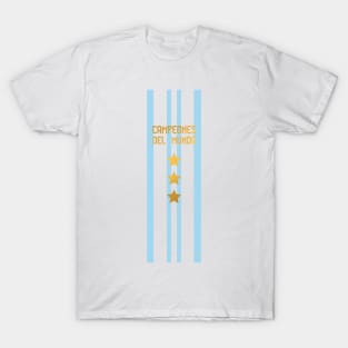 Argentina Jersey 3 Stars World Champions T-Shirt